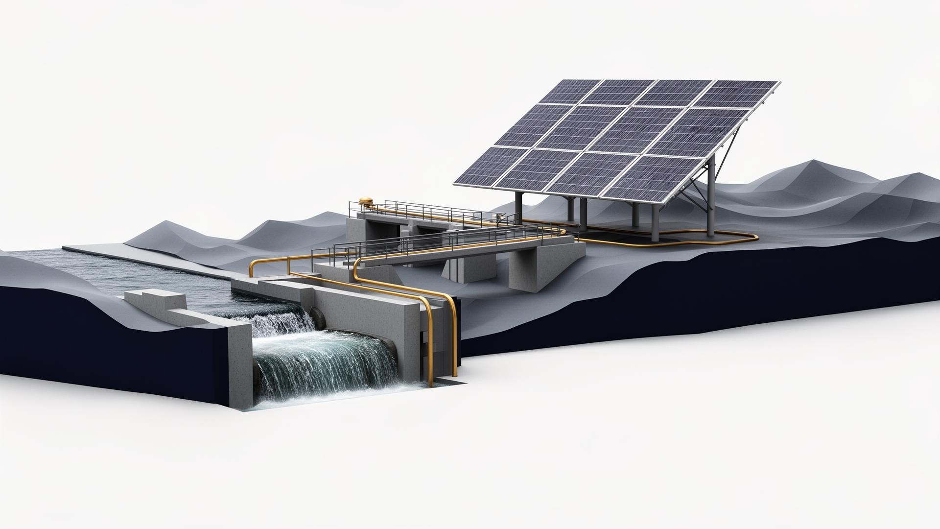 Composição institucional da Serra Energia S.A. com linguagem visual sofisticada para ativos de geração